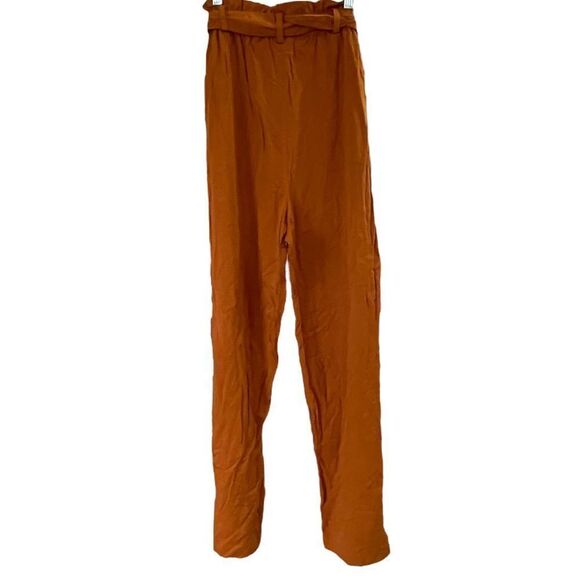 ABOUND Women’s Pants High Rise Paper Bag Waist Rust Pumpkin Orange XS NWT - Picture 4 of 8